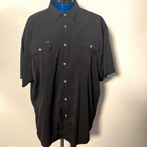 Men’s Poncho brand button down, black XL